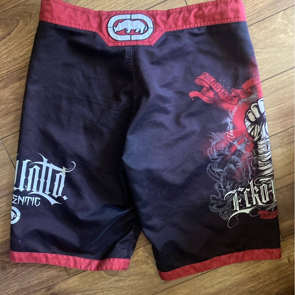 Ecko Black and Red Graphic Men's Shorts